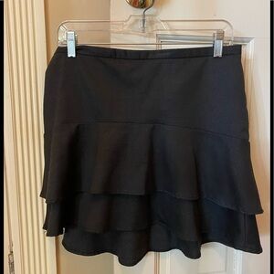 BCBG MAXAZRIA Ruffle Tiered Skirt Charcoal Gray